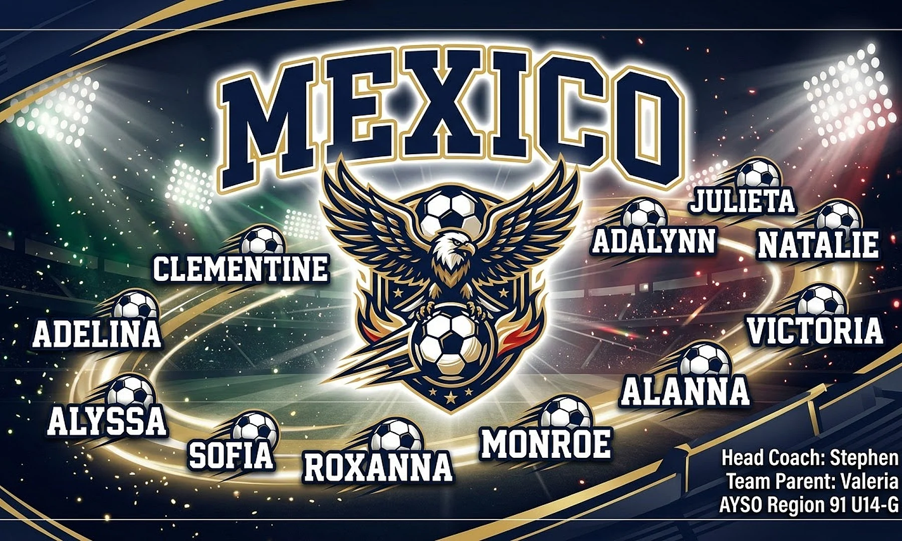 Mexico soccer team banner created with AI