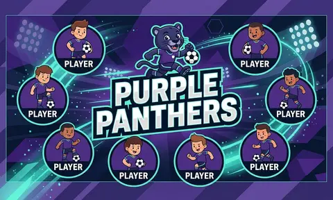 Purple panthers Soccer AI image template