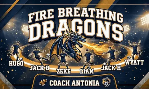 Fire breathing dragons Soccer AI image template