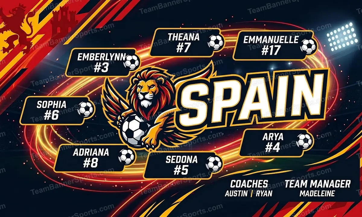Spain soccer team banner created with AI