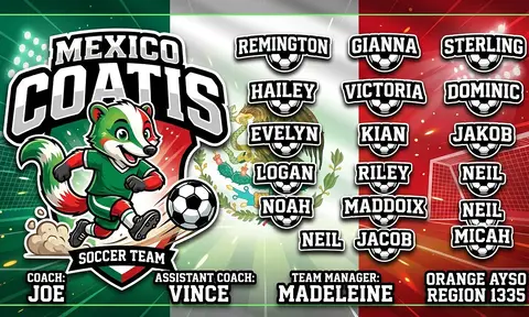 Mexico Coatis Soccer AI image template