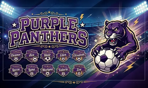 Purple Panthers Soccer AI image template