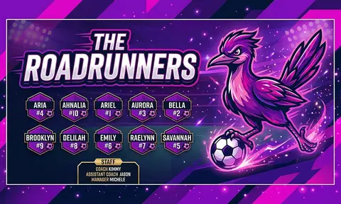 The Roadrunners Soccer AI image template