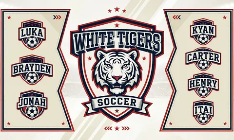 White Tigers Soccer AI image template