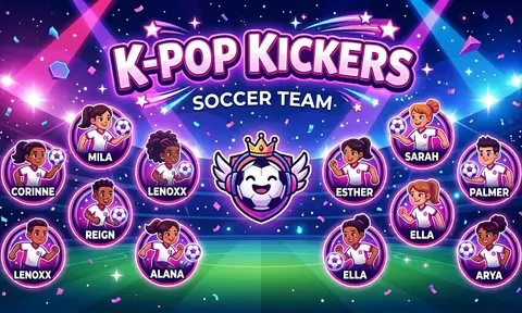 K-Pop Kickers Soccer AI image template