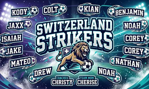 Switzerland Strikers Soccer AI image template