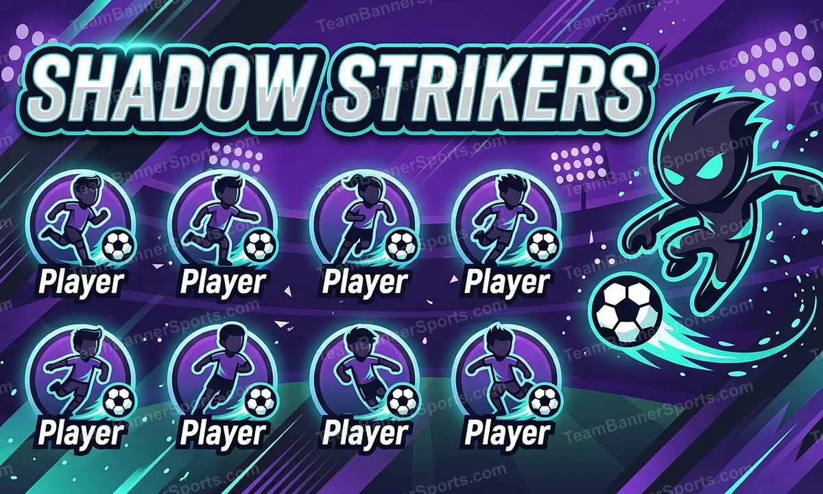 Shadow Strikers soccer team banner created with AI