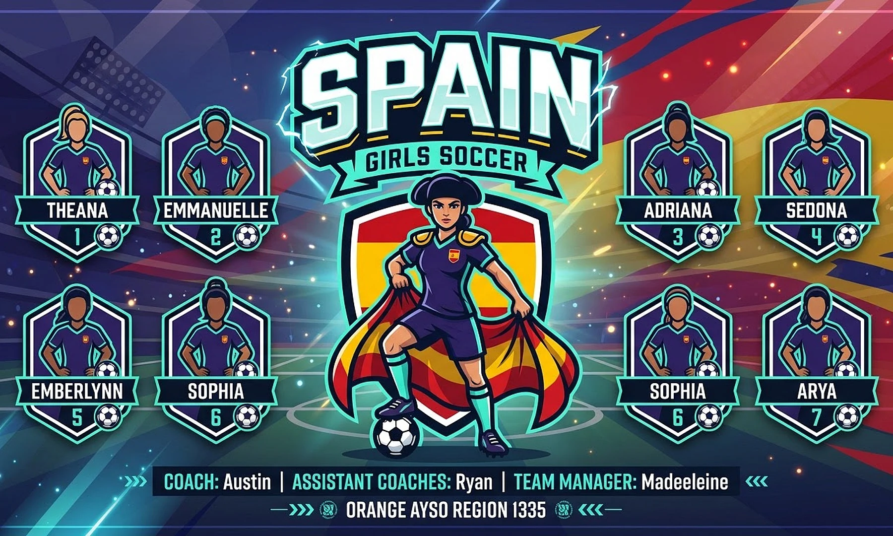 Spain soccer team banner created with AI