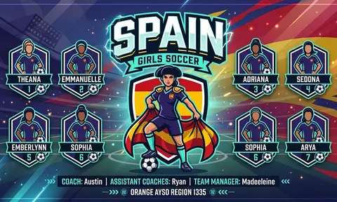 Spain Soccer AI image template