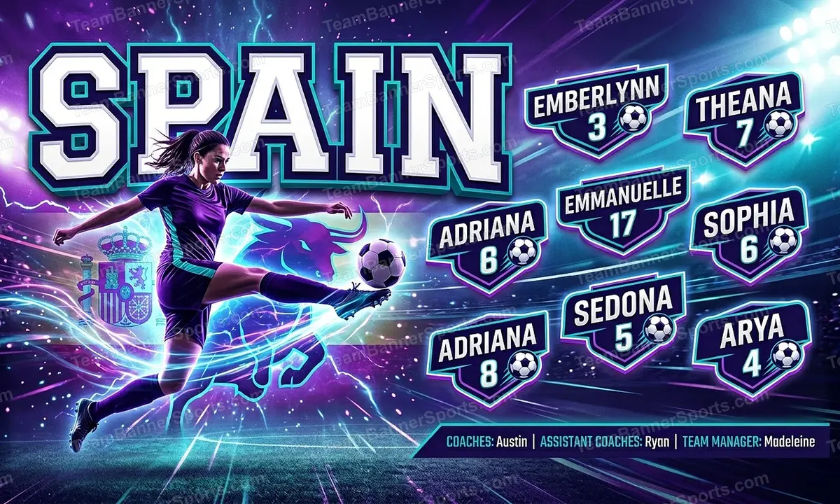 Spain soccer team banner created with AI