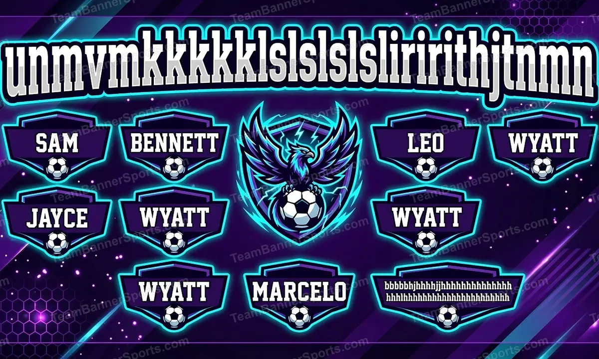 unmvmkkkkkkklslslslsliririithjtnmn soccer team banner created with AI
