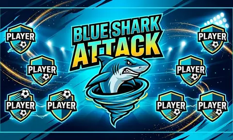 Blue Shark Attack Soccer AI image template