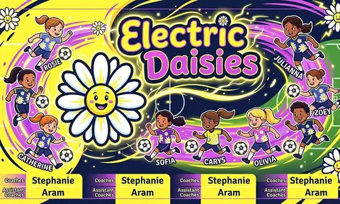 Electric Daisies Soccer AI image template