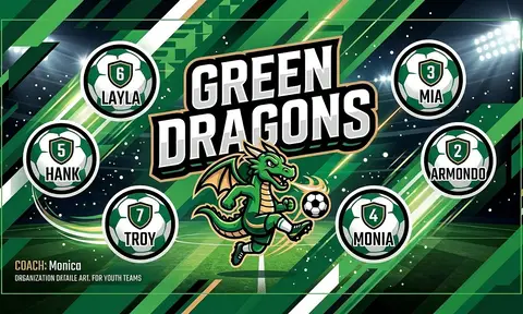 Green Dragons Soccer AI image template