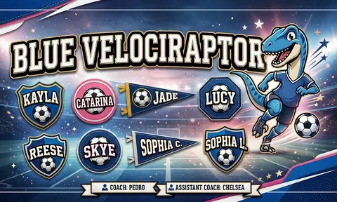 Blue Velociraptor Soccer AI image template