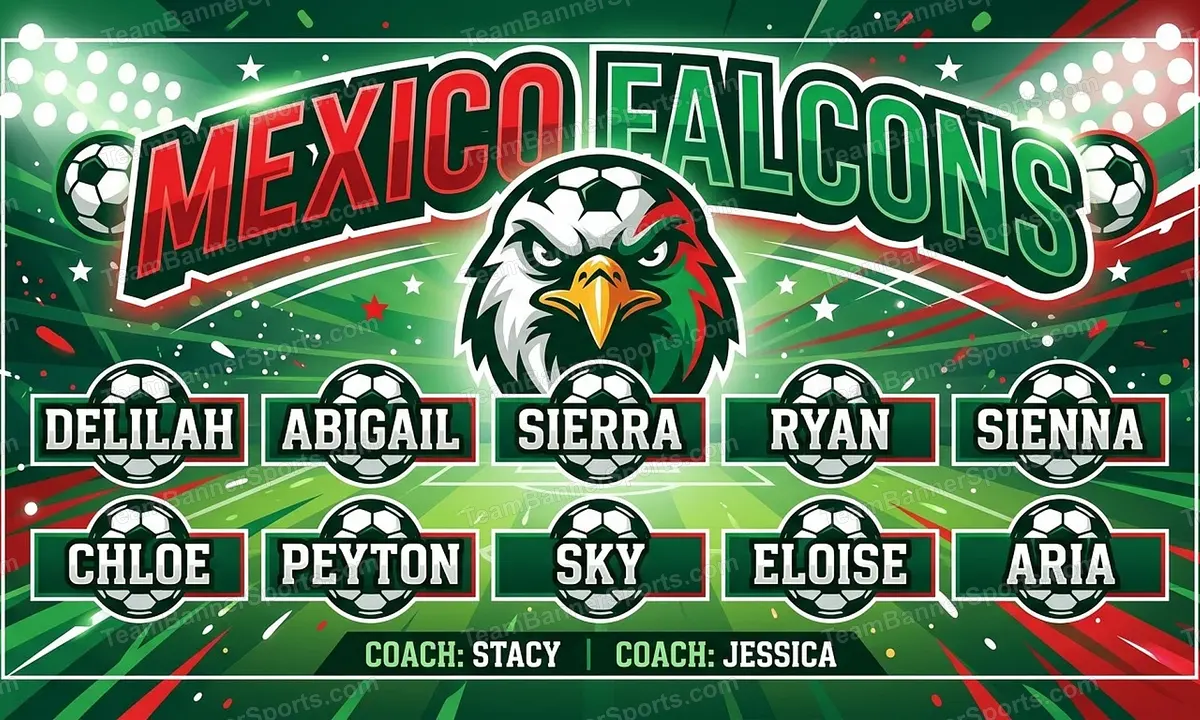 Mexico Falcons soccer team banner created with AI