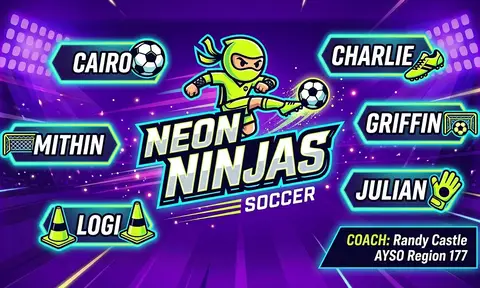 Neon Ninjas Soccer AI image template
