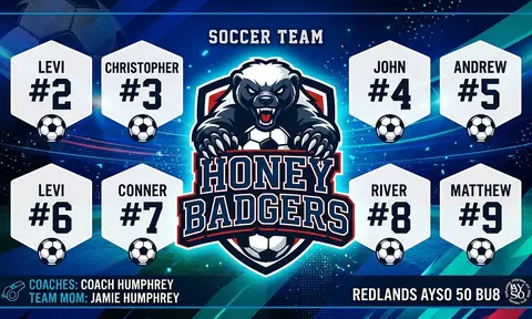 Honey Badgers Soccer AI image template