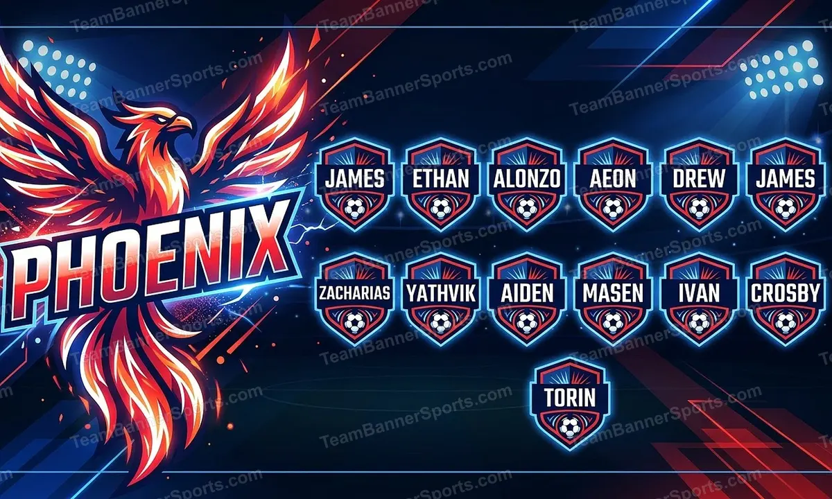 Phoenix soccer team banner created with AI