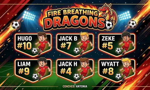 Fire breathing dragons Soccer AI image template