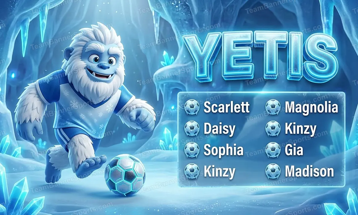 Yetis soccer team banner created with AI