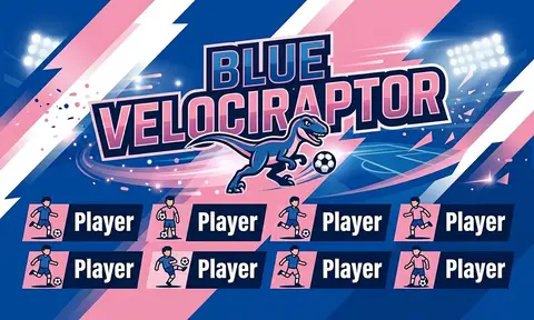 Blue Velociraptor Soccer AI image template