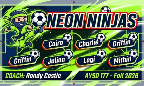 Neon Ninjas Soccer AI image template