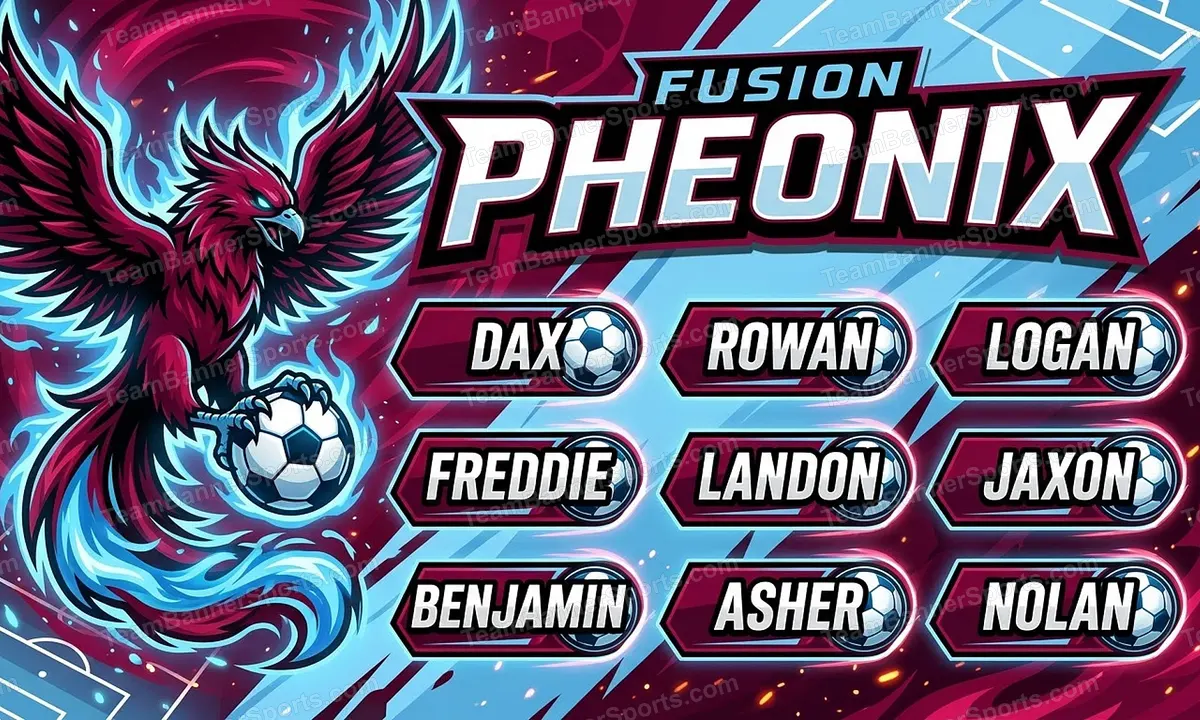 Fusion Pheonix soccer team banner created with AI