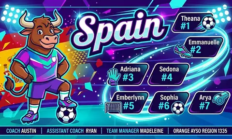 Spain Soccer AI image template
