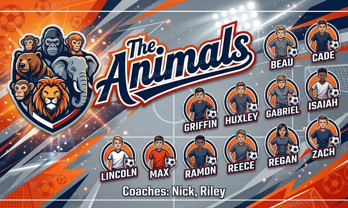The Animals soccer team banner created with AI
