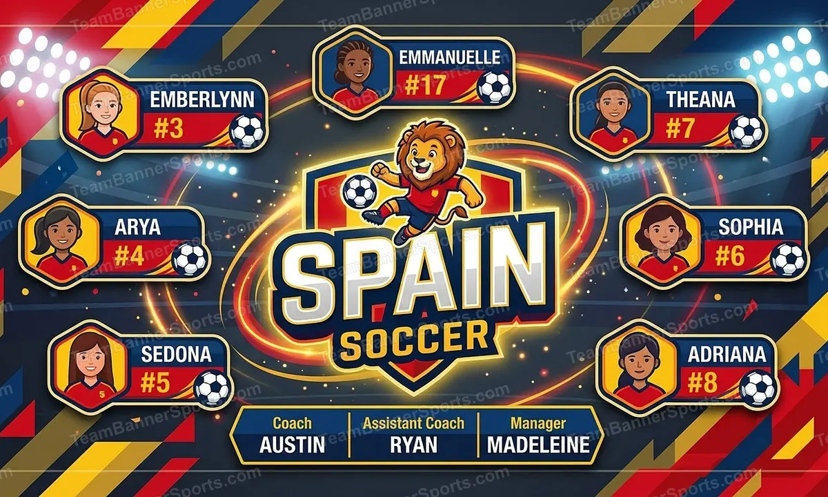 Spain soccer team banner created with AI