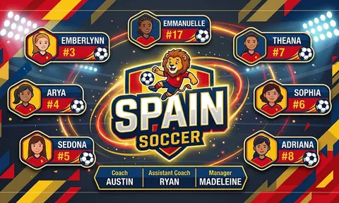 Spain Soccer AI image template