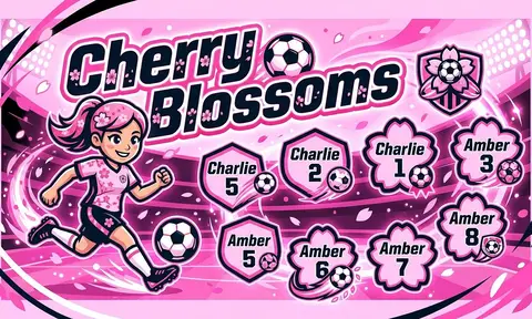 Cherry Blossoms Soccer AI image template