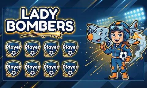 LADY BOMBERS Soccer AI image template
