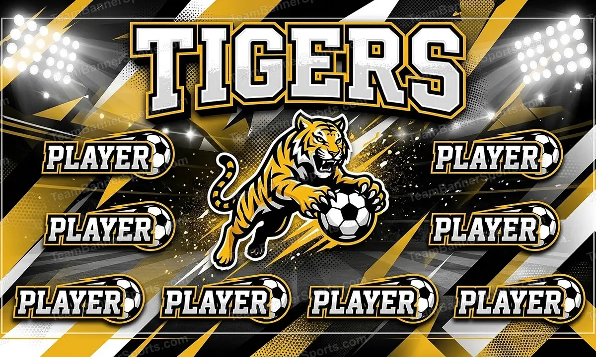 Tigers soccer team banner created with AI