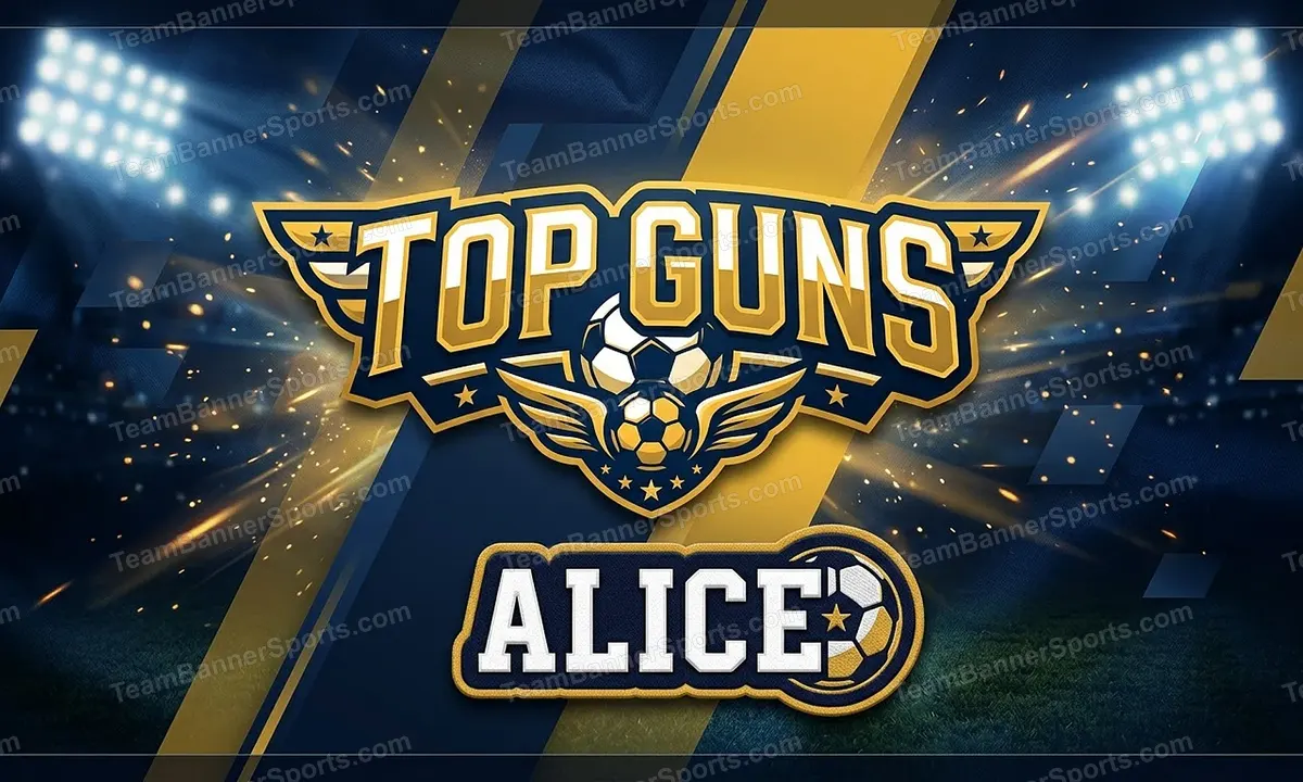 Top Guns soccer team banner created with AI