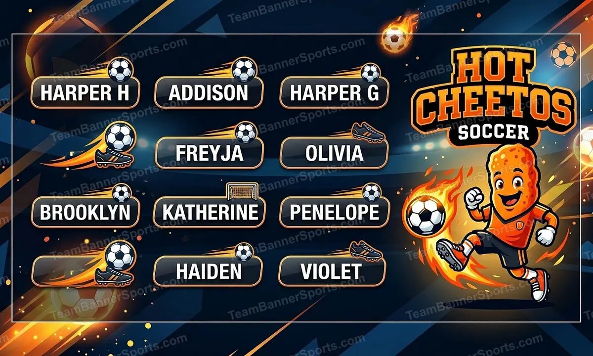 Hot Cheetos soccer team banner created with AI