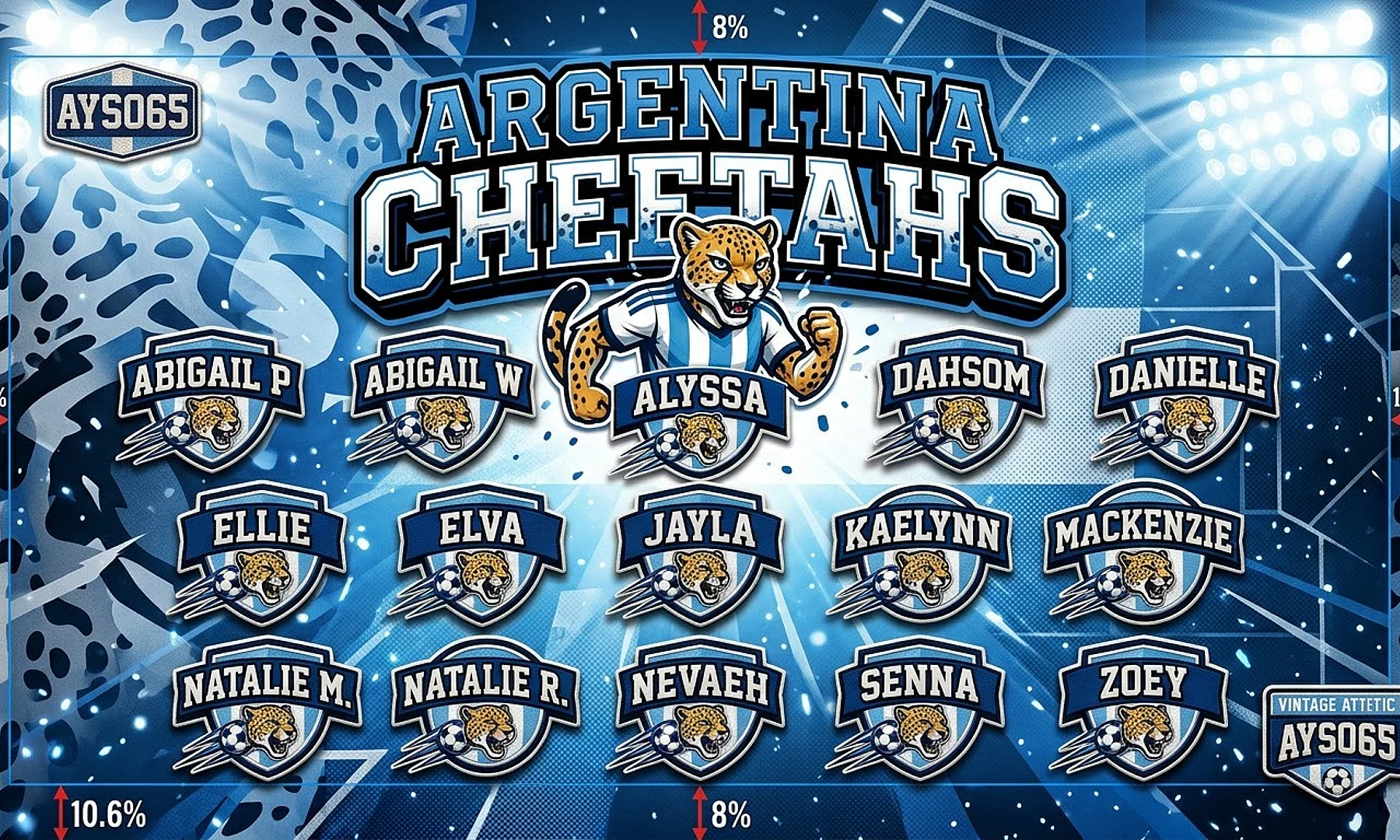 Argentina Cheetahs soccer team banner created with AI