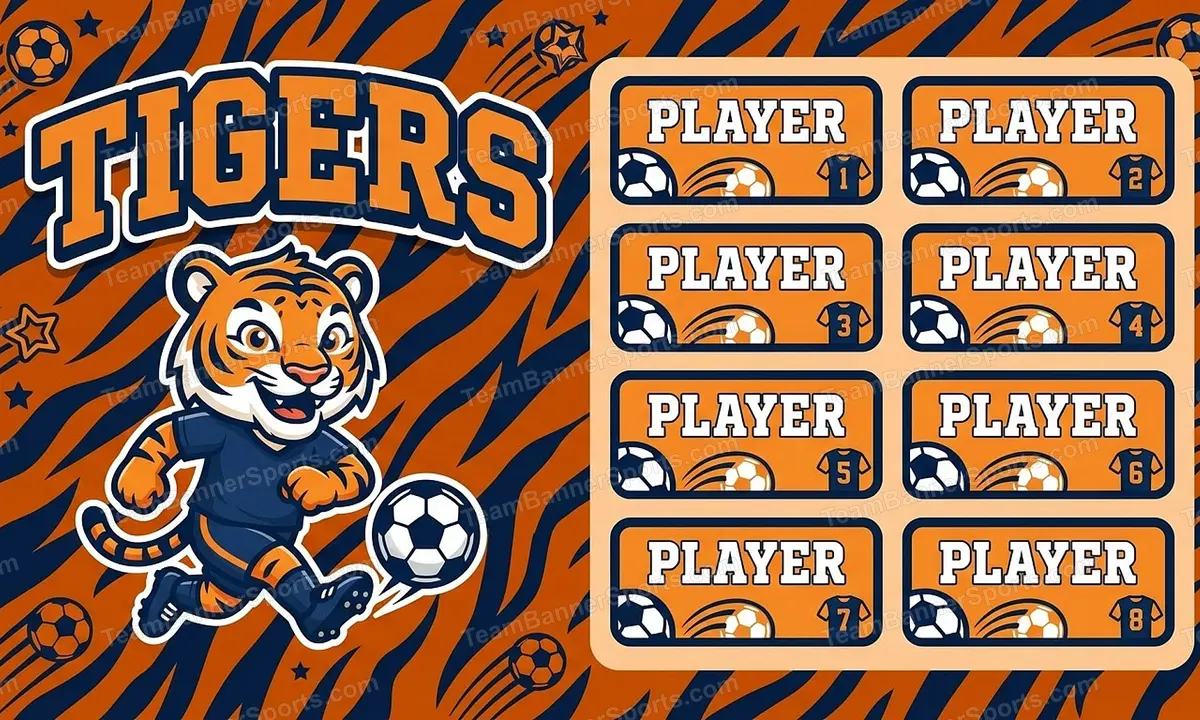 Tigers soccer team banner created with AI