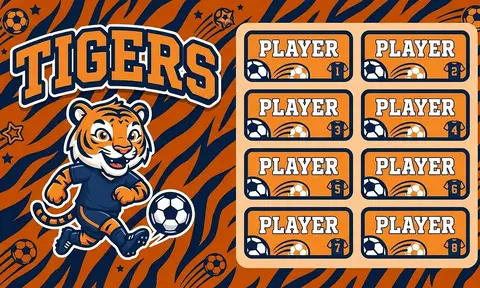 Tigers Soccer AI image template