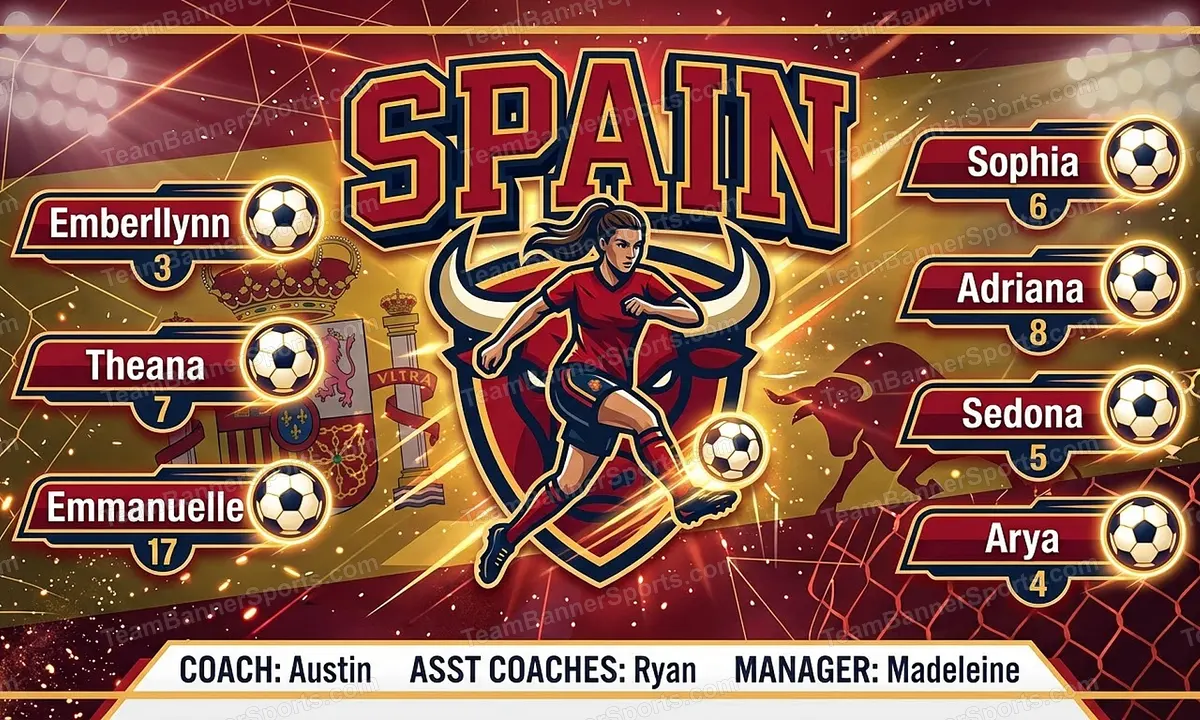 Spain soccer team banner created with AI