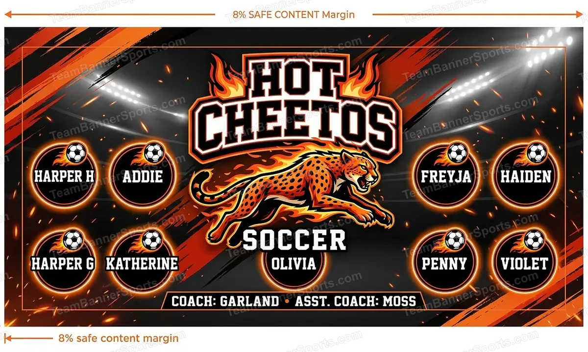 Hot Cheetos soccer team banner created with AI