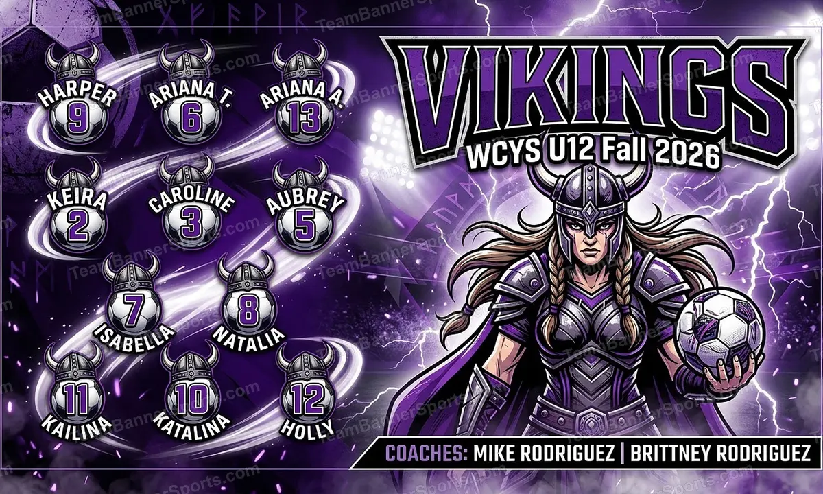 Vikings soccer team banner created with AI