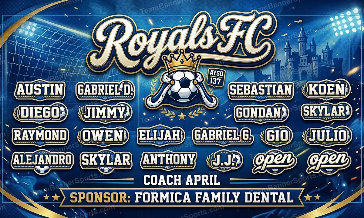 Royals FC soccer team banner created with AI