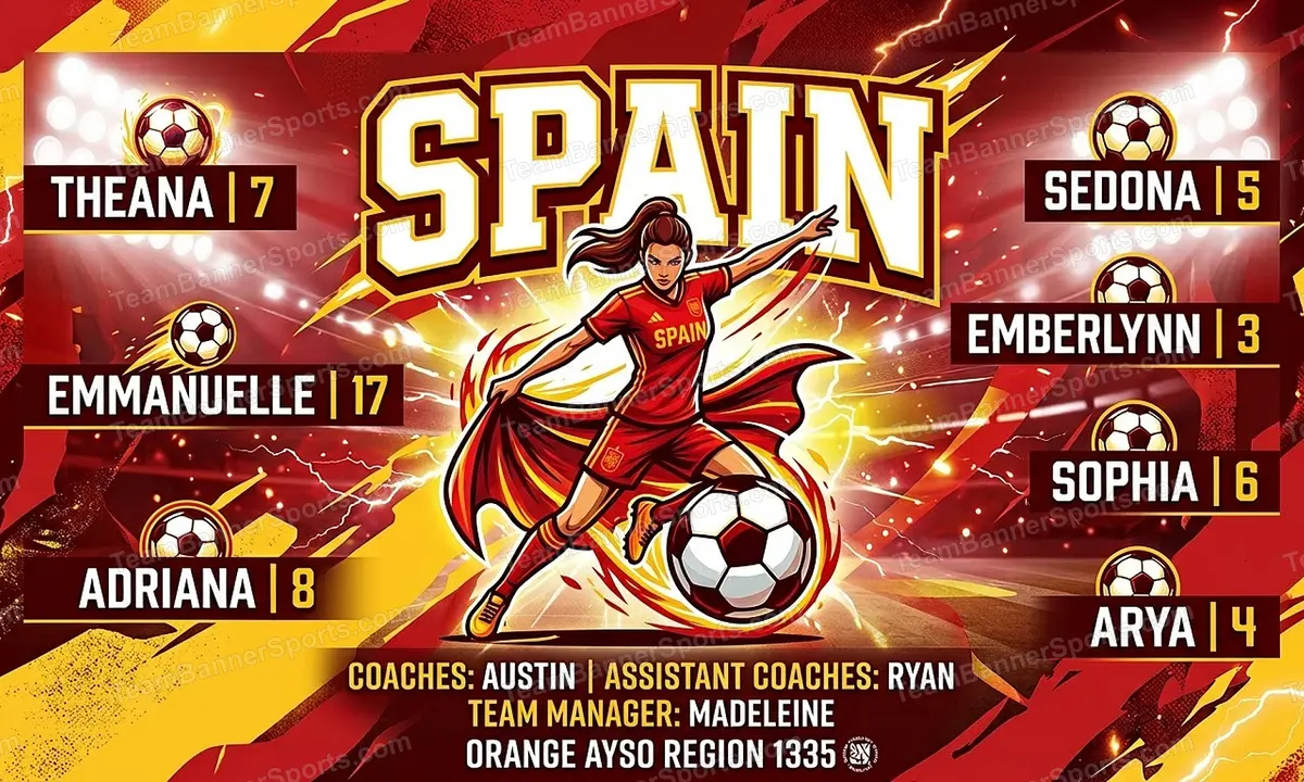 Spain soccer team banner created with AI