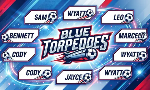 Blue Torpedoes Soccer AI image template