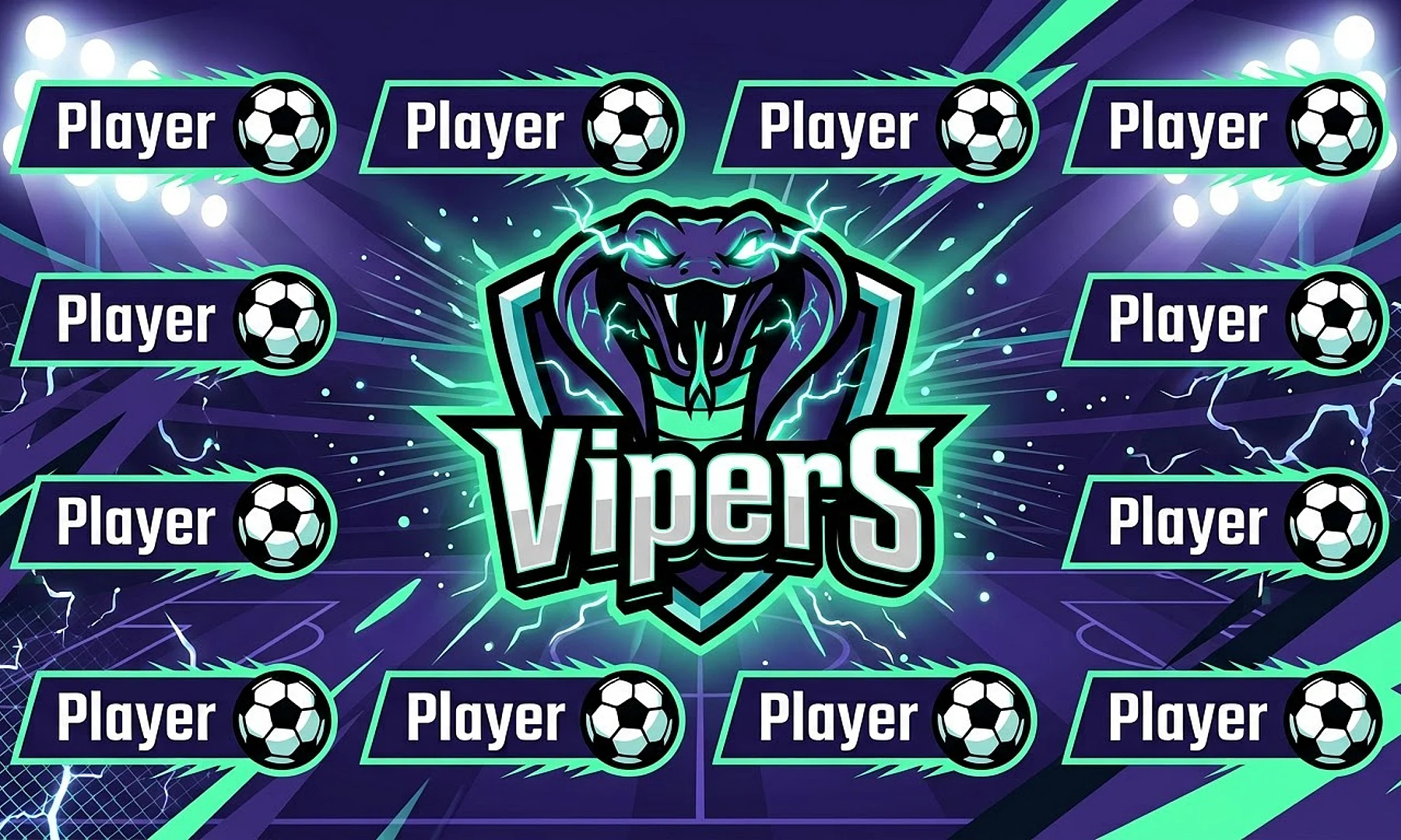 Vipers soccer team banner created with AI