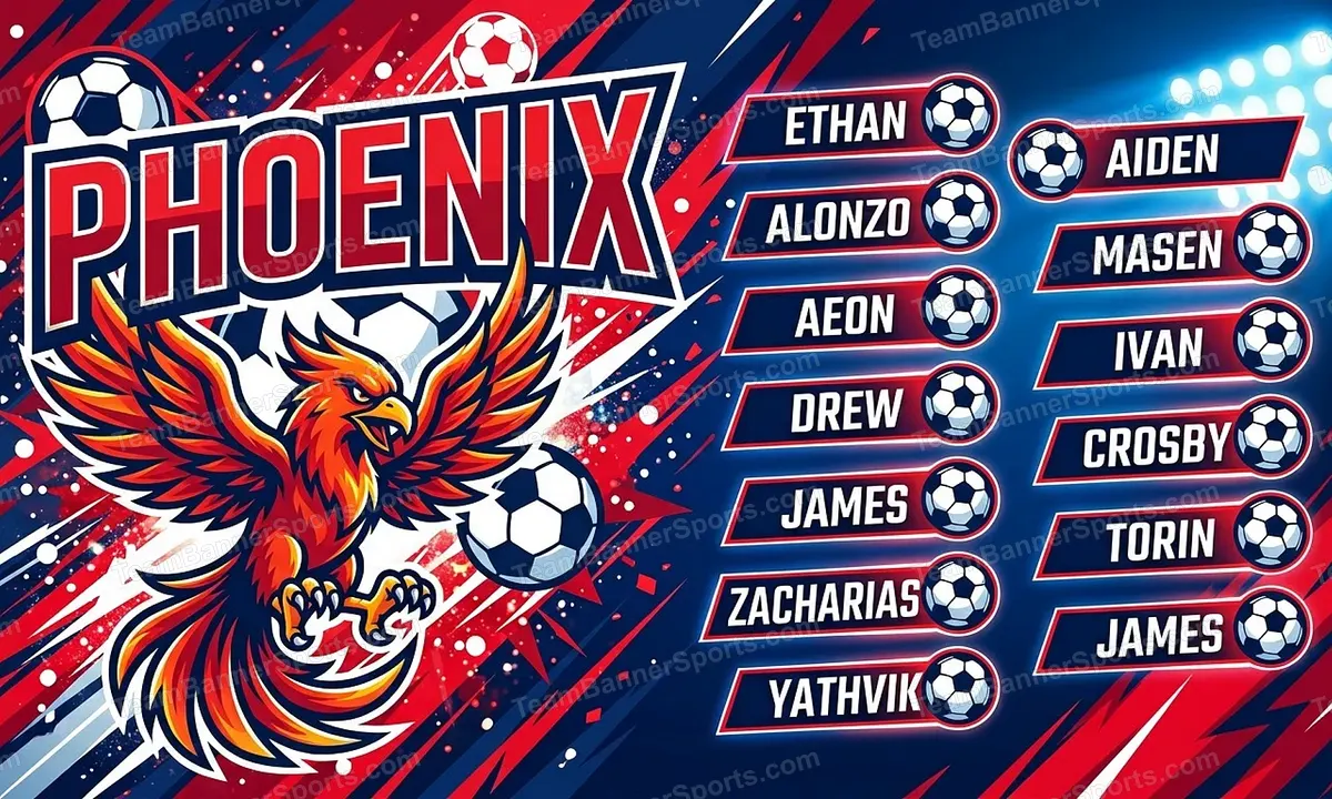 Phoenix soccer team banner created with AI