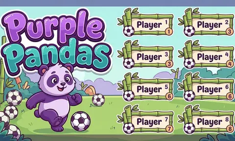 Purple Pandas Soccer AI image template