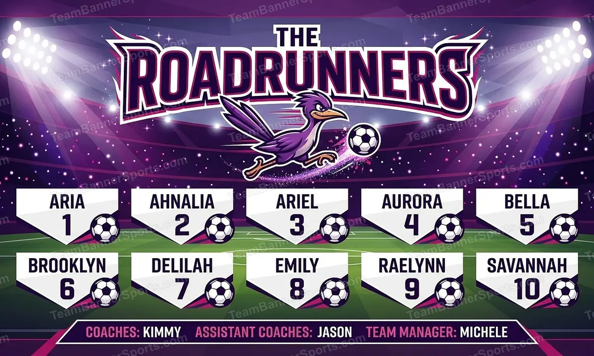 The Roadrunners soccer team banner created with AI